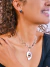 Conjunto Feminino Ayo Colar Elos Prata Geodo Brinco Turmalina