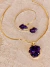 Conjunto Choker Bali Ametista Gold - Lerato Afro Joias Naturais