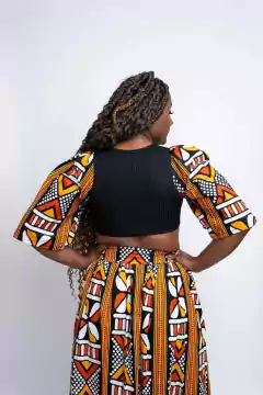 Conjunto Afro Croped e Saia Longa Rainha de Saba 21 - comprar online
