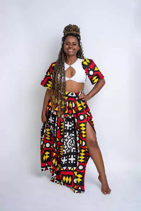 Conjunto Afro Croped e Saia Longa Rainha de Saba 21