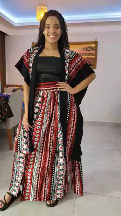 Conjunto Afro Kimono Nefertari +Saia Rainha de Saba - comprar online