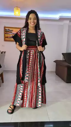 Conjunto Afro Kimono Nefertari +Saia Rainha de Saba na internet