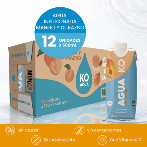 Caja x12 Agua Infusionada - Mango y Durazno