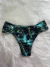 Calcinha biquíni tanga borboleta verde com pássaros