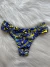 Calcinha biquíni bor/fio duplo azul com amarelo