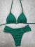 Conjunto top cortininha + calcinha tanga borboleta verde bandeira