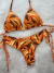 Conjunto top cortininha + calcinha fio duplo regulável laranja estampado - comprar online