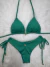 Conjunto top cortininha + calcinha fio duplo regulável verde bandeira