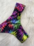 Biquíni Calcinha fio duplo bor/ preta estampada - comprar online