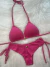Conjunto top cortininha + calcinha regulável fio duplo lisa rosa pink - comprar online
