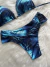 Biquíni Com Calcinha Tanga azul ondas - Flor Morena