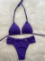 Conjunto top cortininha + calcinha tanga borboleta lisa