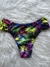 Biquíni Cortininha c/Tanga preta estampada - loja online