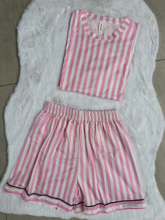 UNIDAD | Pijama terrenal - rayado rosa - OHANA MAYORISTA 