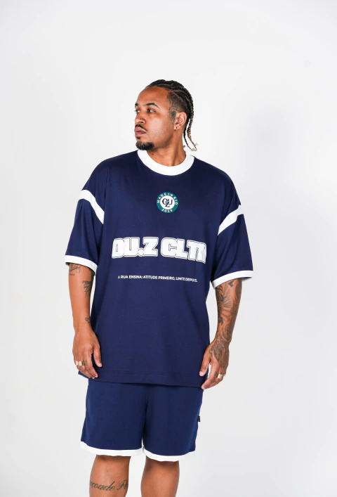 Camiseta Oversized Ou.z Cltn Azul - comprar online