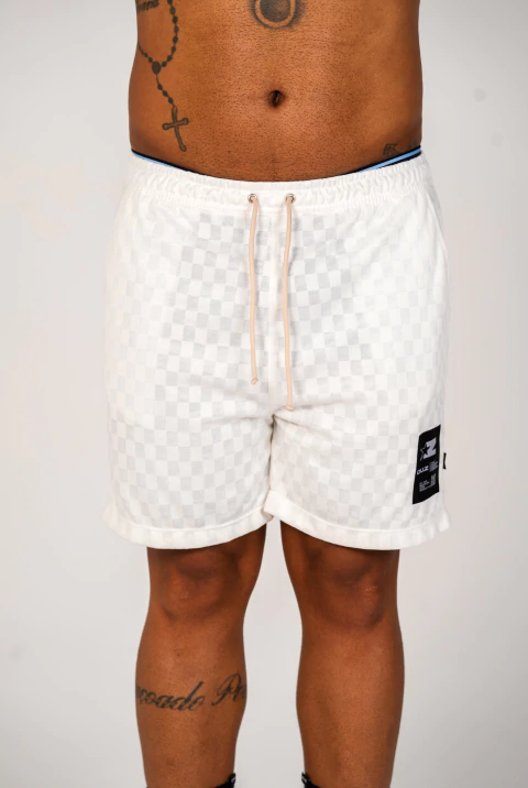 Bermuda Xadrez Jacquard - Off White - comprar online