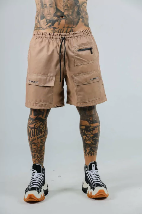 Bermuda Cargo Bolso Frontal - Bege - comprar online