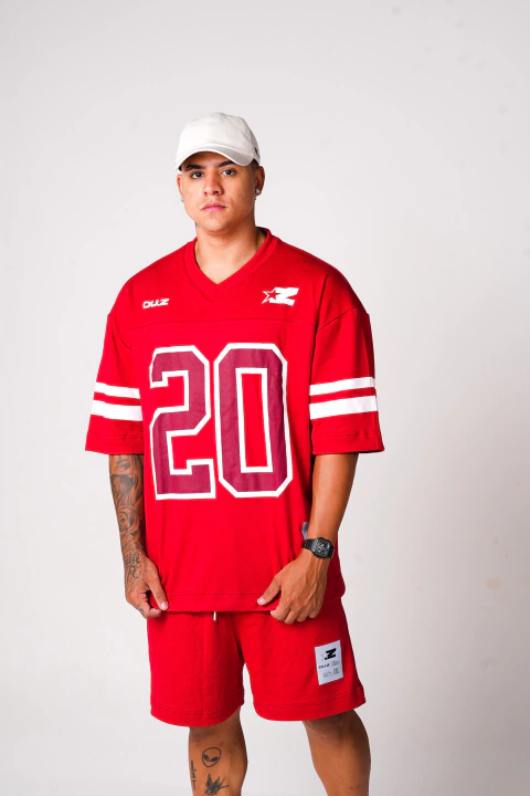 Camiseta Oversized Jersey - Vermelho - comprar online