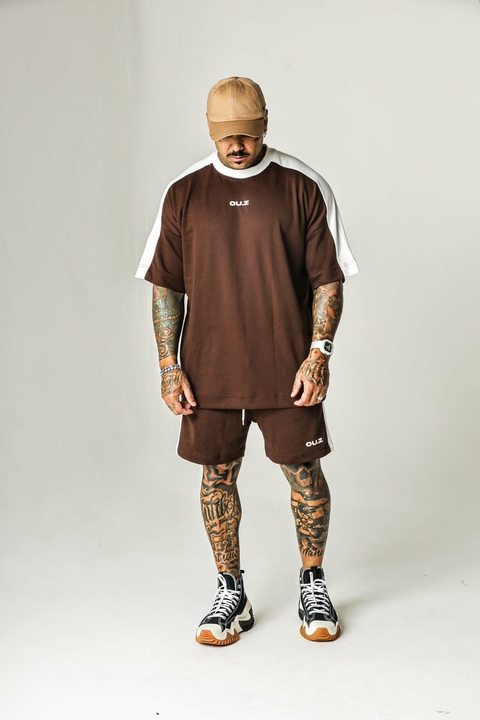 Conjunto Oversized Faixa - Marrom