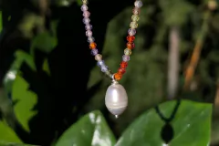 Colar de Zircônias com Pérola - Colorida - comprar online