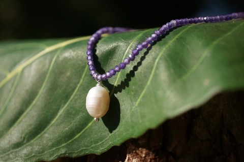 Colar de Zircônias com Pérola - Violeta