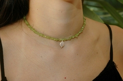 Gargantilha de Peridoto com Pérola natural - Nunu Acessórios