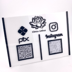 Placa Qr code acrilico (1QR / 2QR / 3QR / 4QR)