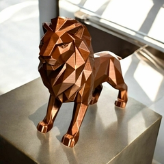 Leão geométrico Escultura Estatua Decoração ataque estilizada enfeite casa sala escritório presente. - loja online
