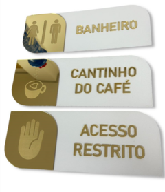 Placa Setores Personalizada Acrilico MDF Identificação Sinalização 3d - comprar online