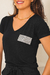 BLUSA BABYLOOK GOLA V EM MALHA VISCOLYCRA - PRETO na internet
