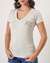 BLUSA BABYLOOK GOLA V EM MALHA VISCOLYCRA - MESCLA BANANA - comprar online