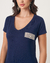 BLUSA BABYLOOK GOLA V EM MALHA VISCOLYCRA - MARINHO - comprar online