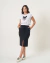 SAIA MIDI DE MOLETINHO - PRETO - comprar online