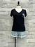 BLUSA BABYLOOK PATCHWORK OLHO GREGO - PRETO - loja online