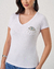 BLUSA BABYLOOK PATCHWORK OLHO GREGO - BRANCO - comprar online