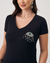 BLUSA BABYLOOK PATCHWORK OLHO GREGO - PRETO - comprar online