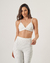 TOP CROPPED ANASTASIA EM ALFAIATARIA - OFF WHITE COM BRILHO PRATA