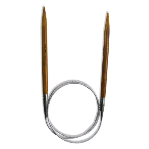 Agulha Circular de Bambu/cabo de aço 80cm Circulo