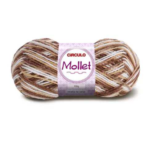 Pacote 5 novelos Lã Circulo Mollet 100g Tex 500 200m (100% acrilico) Cores mescladas
