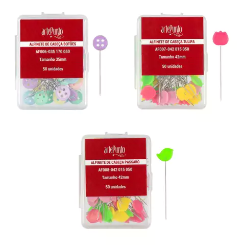 Alfinete de Cabeça 35/42mm (caixa com 50 unidades) - Artepunto