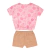 Conjunto Feminino de Blusa Estampada Tecido Crepe e Shorts em Malha Trabalhada Macio e Confortável Le Bhua na internet