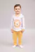 Conjunto 123 de Pijama com Blusa Polifiado e Calça Algodão Mostarda - Le Bhua