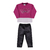 Conjunto Feminino Blusa de Molecotton com Babado Fuscia Paraiso 13068 - comprar online