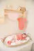Conjunto Baby Longo Feminino em Ribana Canelada Body com Costas Transpassadas e Calça Estampada Letut