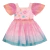 Vestido Kids Verão Em Tule Estampado e Tricoline Paraiso na internet