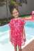Saída de Praia Kids 2 Em Malha de Renda Estampada com Abertura nas Laterais Le Bhua