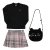Conjunto Blusa Detalhe Guipir e Saia Shorts Estampada com Bolsa Plush Paraiso - Loja Amo Paraiso