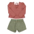 Conjunto Blusa Maquinetada com Laço e Shorts Sarja Bordado Fashion Paraiso - Loja Amo Paraiso