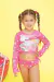 Conjunto Praia Kids 2 Feminino Com Blusa e Calcinha Le Bhua na internet