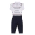 Conjunto Casual Body Camisa, Colete de Tricô e Calça Sarja em Azul Paraiso - comprar online